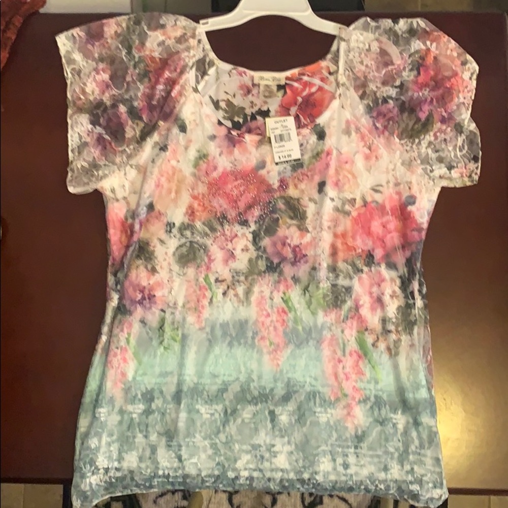 Large flowery blouse